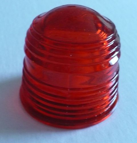 RED GLASS BEACON LENS CESSNA AIRCRAFT - BASE DIAMETER 2 3/8&#034; HEIGHT 2 1/4&#034;