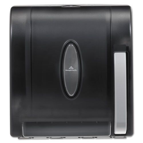 Hygienic Push-Paddle Roll Towel Dispenser, Translucent Smoke