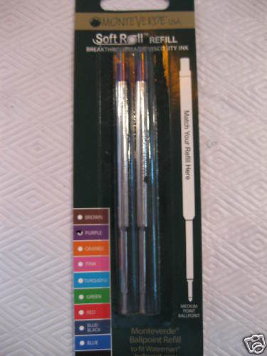 2 MONTEVERDE MED BLACK REFILL-FIT SAILOR BALLPOINT PEN