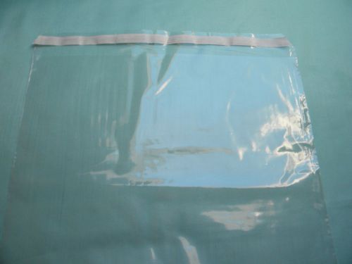 (50) 12&#034;X 18&#034;+1.5&#034; LIP. 2 MIL SELF SEAL LIP &amp; TAPE CLEAR POLY BAG