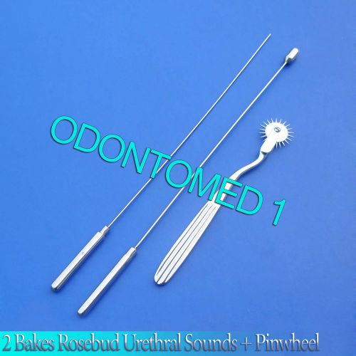 2 Pcs Bakes Rosebud Urethral Sounds 1mm+9mm,Pinwheel