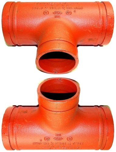 &#034;grinnell&#034; 221 fire sprinkler grooved reducing tees (4&#034; x 4&#034; x 3&#034;) 2-pack for sale