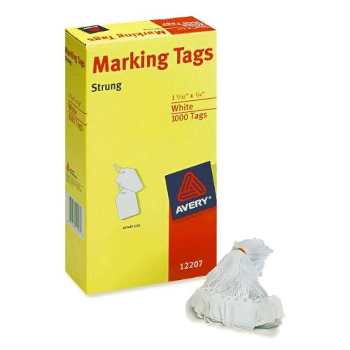 Avery White Strung Marking Tags For Storage or Sales Price (1000 Count)