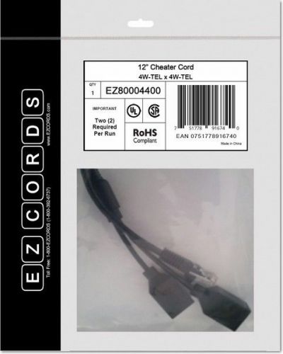 EZCORDS EZC-EZ80004400 Cheater Cord 4W-TEL x 4W-TEL 12&#034;