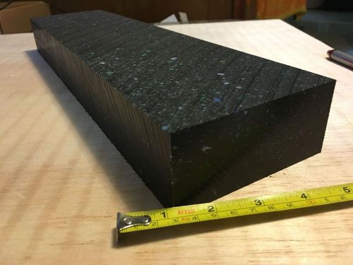 UHMW Polyethylene Repro Plastic Sheet BLACK 2&#034; x 4.5&#034; x 17.750&#034;