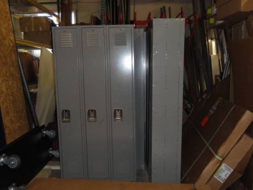 LYON Metal Locker Single Tier 3-Wide 12W x 12D x 72H Grey/Gray