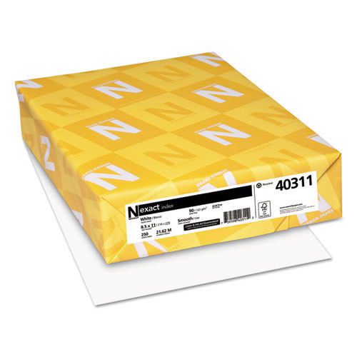 Exact Index Card Stock, 90lb, 94 Bright, 8 1/2 x 11, White, 250 Sheets