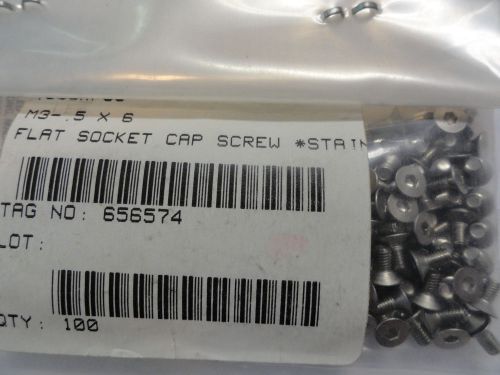 Circle Bolt M3 X 6MM Long Stainless Flat Socket Cap Screws, .3C6KFC3