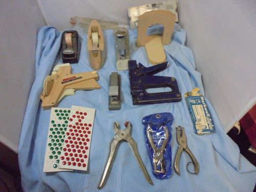 Vintage Lot of Staplers Tape Dispensers Junk Drawer Office Movie Props Swingline