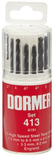 Dormer a191 high speed steel jobber length drill bit set with plastic case bl... for sale