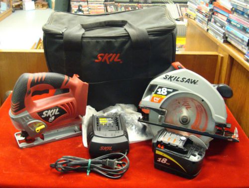 Skilsaw 18v Cordless 7 1/4&#034; Circular Saw &amp; 18v Cordless Jigsaw w/ Case