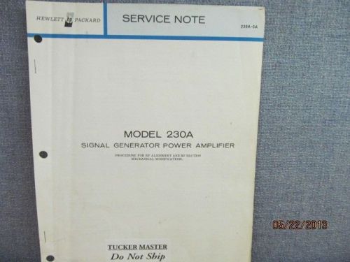 Agilent/HP 230A Signal Gen Power Amp Mechanical Modifications Service Note