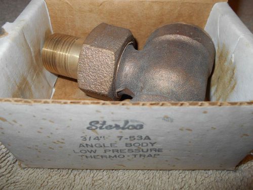 Sterling 7-53a 3/4&#034; thermostatic radiator angle low pressure steam trap - new for sale