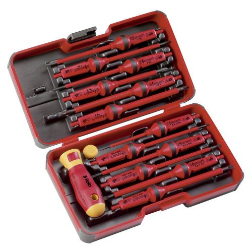 Felo 51719 e-smart 14 pc set - sl, ph, pz, tx tip insulated blades w/ 2 handles for sale