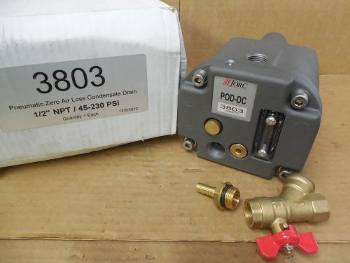 JORC Pneumatic Zero Air Loss Condensate Drain 3803 1/2&#034; NPT 45-230 PSI New