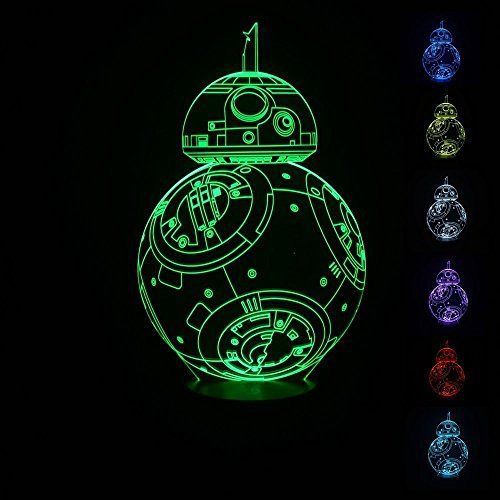 7 desk lamps color change 3d glow led lamp star war fuwa force awaken bb-8 night for sale