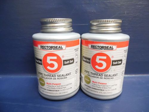 2 Pack RectorSeal Slow Dry Soft Set #5 Pipe Thread Sealant Yellow 4 Fl Oz