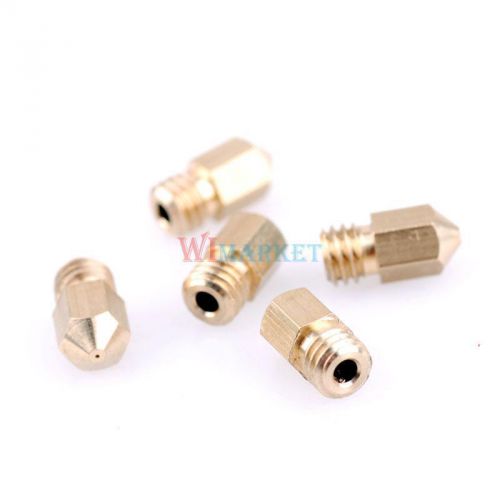 5pcs 0.4mm Copper Extruder Nozzle Print Head for 1.75mm MK8 MakerBot 3D Printer