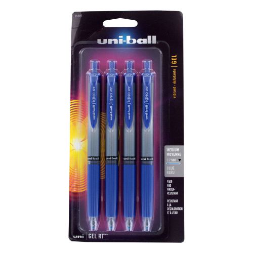 Uni-ball Signo RT Blue Rollerball Pen, Medium Point, 4 Pack - 65949