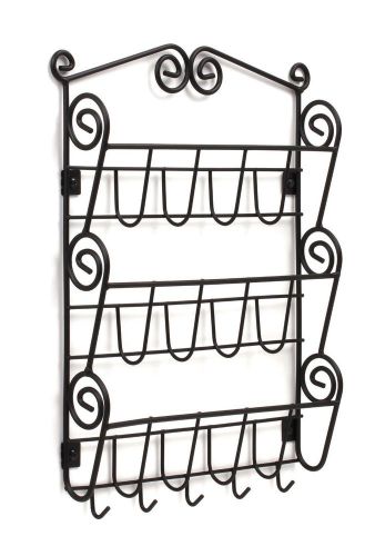 Letter holder &amp; key rack  3 slots letter  5 key hook organize mail sorters black for sale