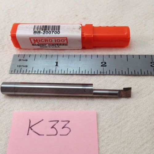 1 NEW MICRO 100 SOLID CARBIDE BORING BAR.   BB-200700   (K33)