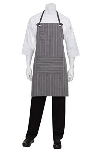 Chef Works AB028-DGY-0 Brooklyn Bib Apron, Charcoal/Grey