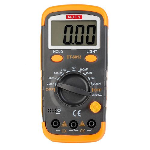 NJTY DT6013 Capacitance Meter Capacitor Tester 0.1pF to 200mF with Data Hold