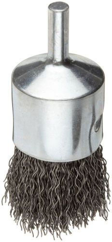 Weiler Wire End Brush Solid End Round Shank Steel Crimped Wire 1&#034; Diameter 0....