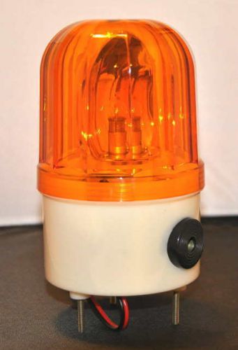 One 100mm orange warning light rotating beacon with buzzer 12vdc for sale