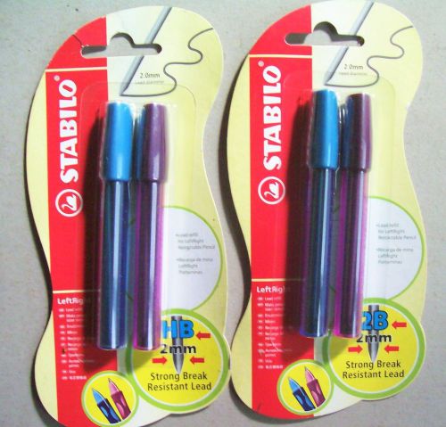 6 Tubes Stabilo LeftRight Pencil Lead 2B 2.0mm Refills New