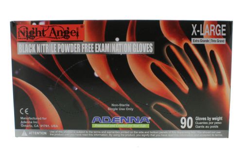 Adenna NIGHT ANGEL Black Nitrile PF Exam Gloves NGL Extra Large