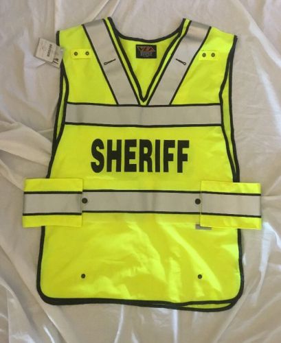 VEA SHERIFF BRIGHT LIME REFLECTIVE TRAFFIC SAFETY VEST Sz L/XL NWT