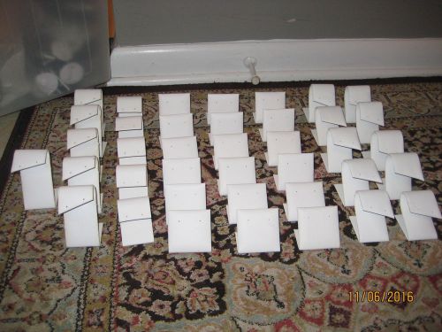 Lot 106 ~39 piece assort. white faux leather earring jewelry display components for sale