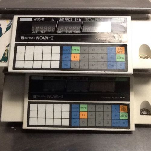 (2) ISHIDA NOVA -II Digital Deli Meat Food Computing Retail Scales 30x.01lb.