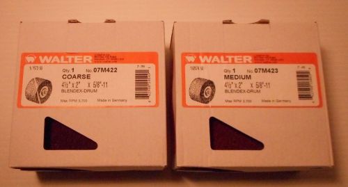 2 Walter Blendex Drums Coarse, Medium 4 1/2 X 2 X 5/8-11 For Line Mate Sander