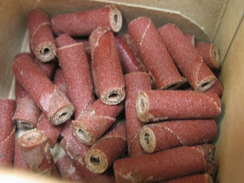 40 Straight Cartridge Alum/Oxide Rolls(5/16&#034;dia.X1&#034;) w/1/8&#034; Pilot hole 120grit