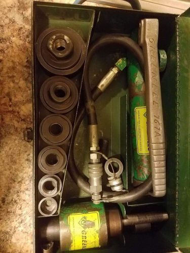 Greenlee 767A  Hydraulic Hand Knockout Punch Pump &amp; Ram w/Dies Set