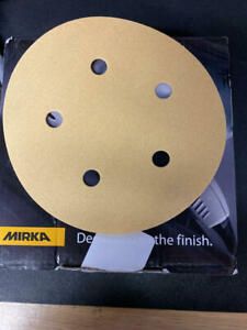 Mirka 23-614-220 Bulldog Gold 5-Inch 5-Hole 220 Grit Grip Vacuum Discs, 50-pack