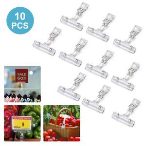 10Pcs Sign Clips Plastic Rotatable Pop Clip On Holder Merchandise Label Display