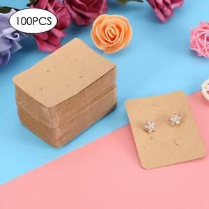 100pcs Jewelry Storage Paper Cards Earring Ear Stud Hairpin Hanging Card Label