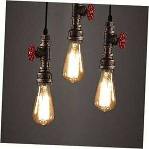 3 Pack Antique Pipe Light Fixture Rustic Bronze Metal Hanging Pendant Lighting