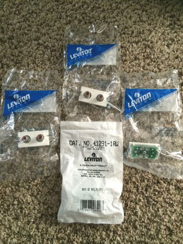 Qty (4) Leviton White MOS RCA Stereo Audio Wall Jack Wallplate Insert 41291-1RW