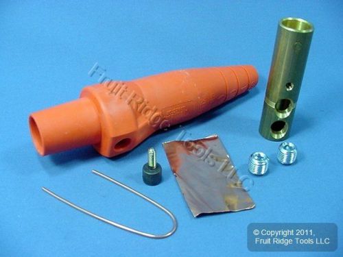 Leviton orange ect 16 series female cam plug 300a 600v double set screw 16d31-o for sale