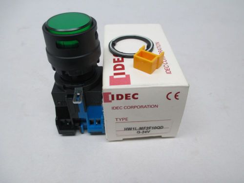 New idec hw1l-mf2f10qd-g-24v green pushbutton 24v-ac d287037 for sale