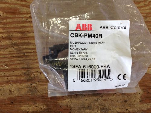 ABB CBK-PM40R 1SFA616000-FBA  Momentary 40MM Mushroom PB *NEW!*