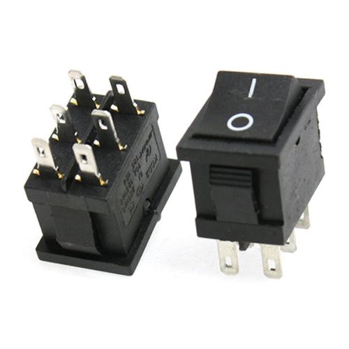 10pcs ac 6a/250v 10a/125v 6 pin dpdt on/on 2 position snap in boat rocker switch for sale