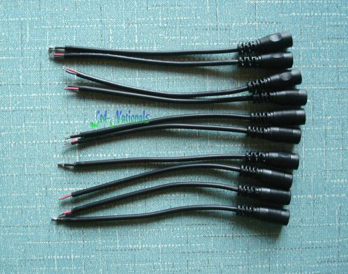 10x female plug dc5.5x2.1 cable connectors for led strip lights 3528 5050 diy for sale