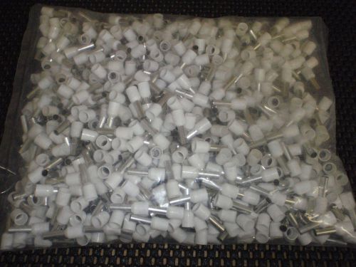 500PC WIRE CORD  END FERRULE CRIMP WHITE 18 AWG E1008