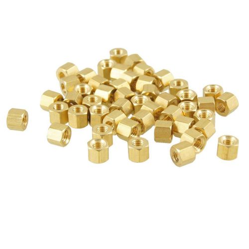 NEW 50 Pcs M3X4mm Gold Tone Hexagonal Female Thread Standoff Spacers