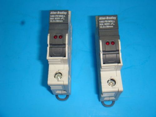 LOT OF 2, ALLEN BRADLEY 1492-FB1M30-L FUSE HOLDER 32 AMP, 400/690V, USED EXLNT.